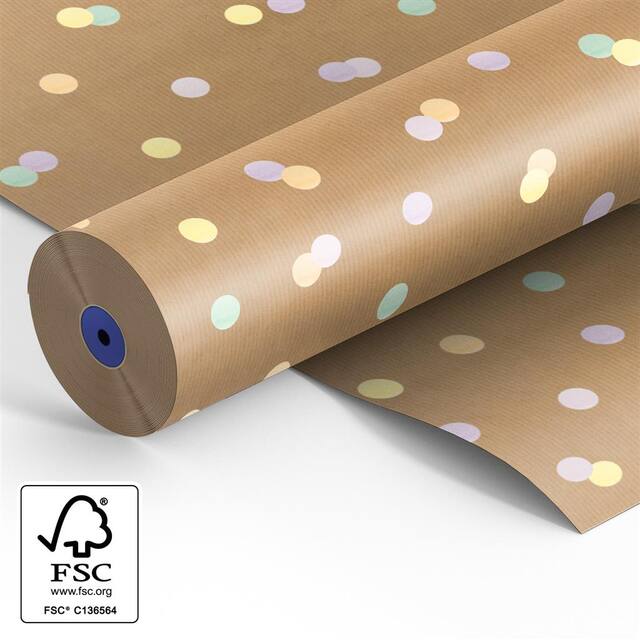 Confetti Brown Kraft Roll - 60cm