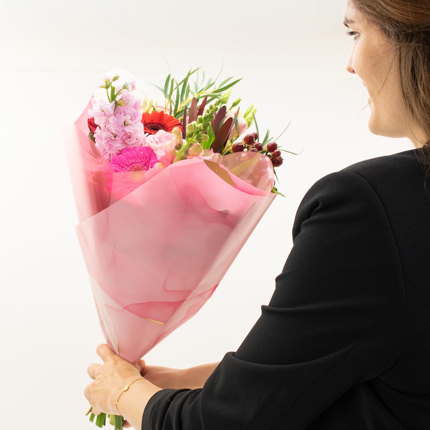 Ink Stories Prefold Pink with flowers