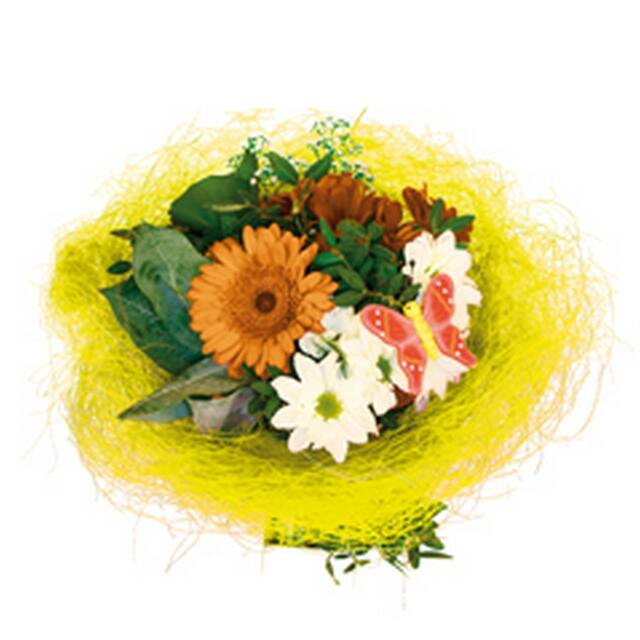 Round Sisal Roset Yellow